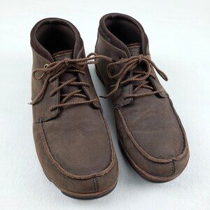 Olukai Hamakua Chukka Boot Mens 10.5 Brown Leather Lace Up Moc Toe Casual